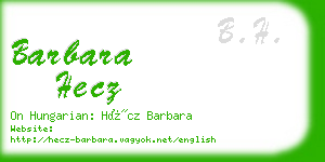 barbara hecz business card